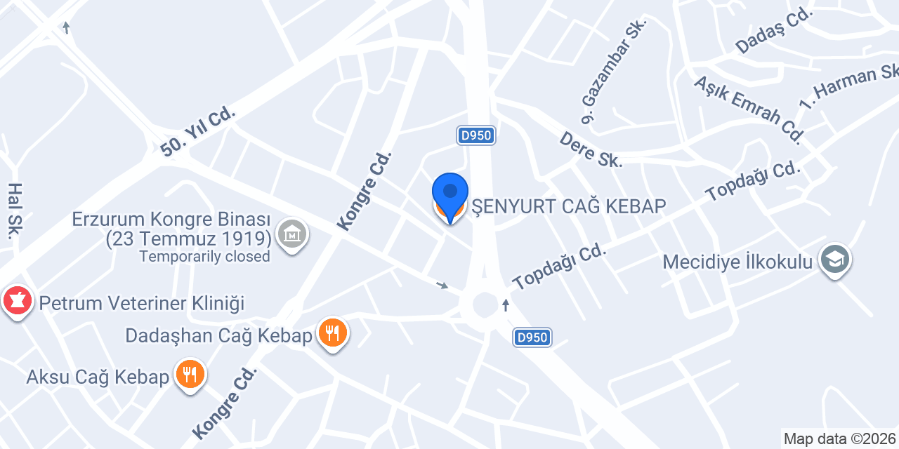 ŞENYURT CAĞ KEBAP konumu