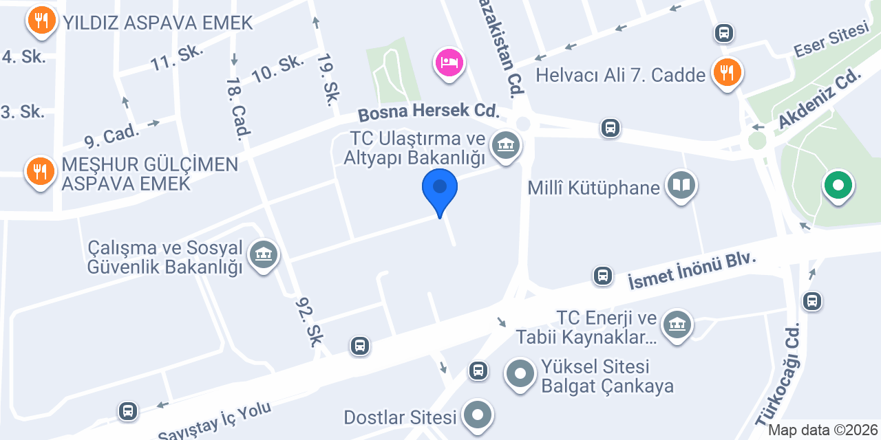 Ptt-ulaştırma Bakanlığı Şubesi konumu