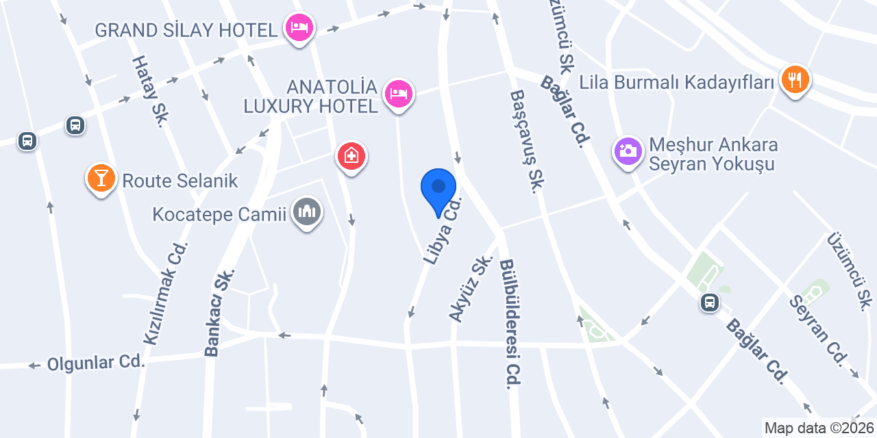 Gündüz Rent A Car Ankara konumu