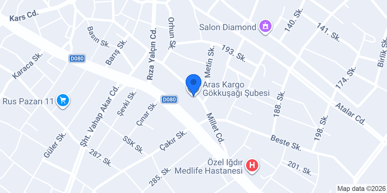 Aras Kargo Gökkuşağı Şubesi konumu
