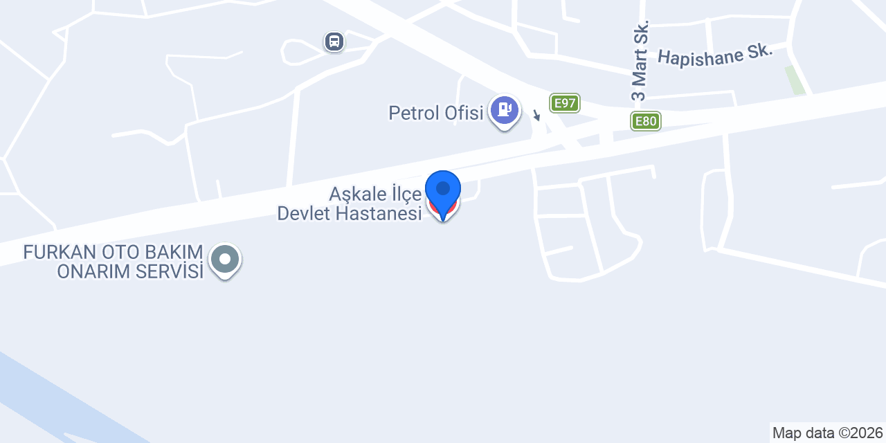 Aşkale İlçe Devlet Hastanesi konumu