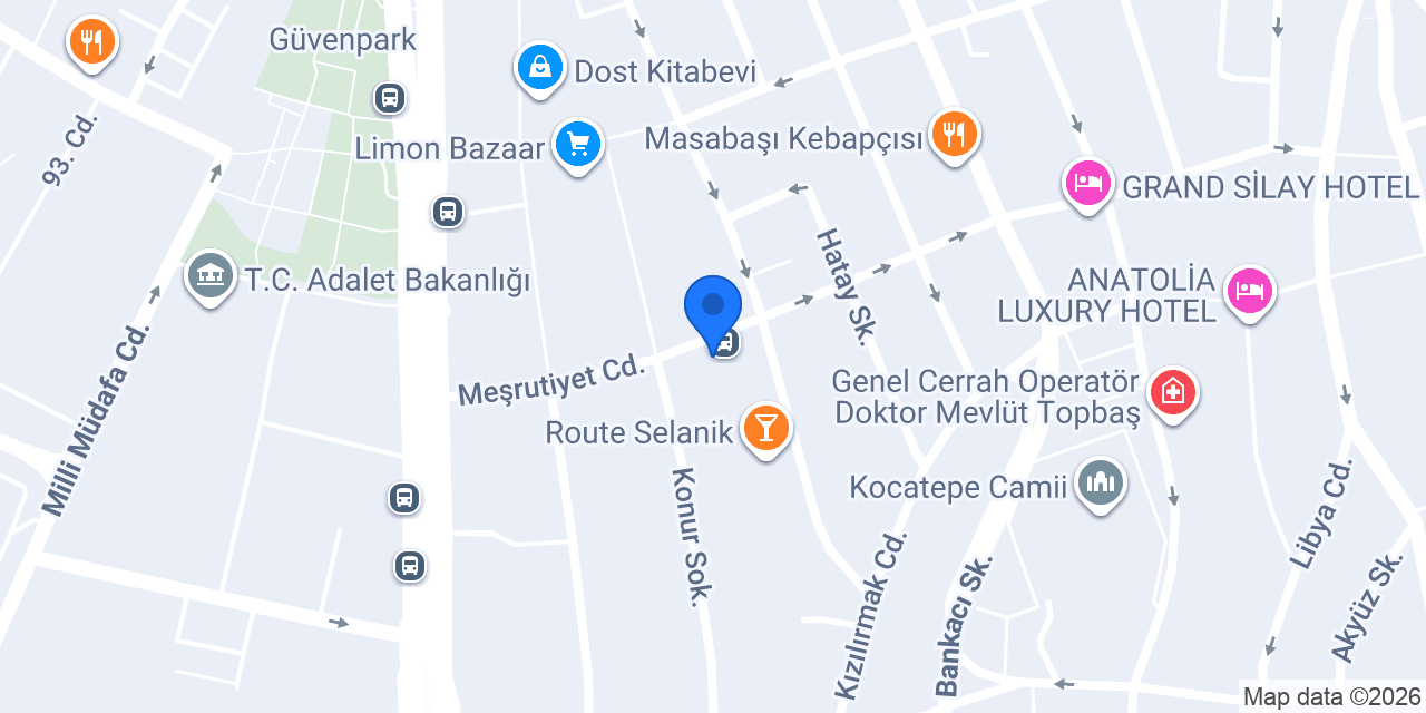 Özel Gala Dent Kızılay Ağız ve Diş Sağlığı Polikliniği konumu