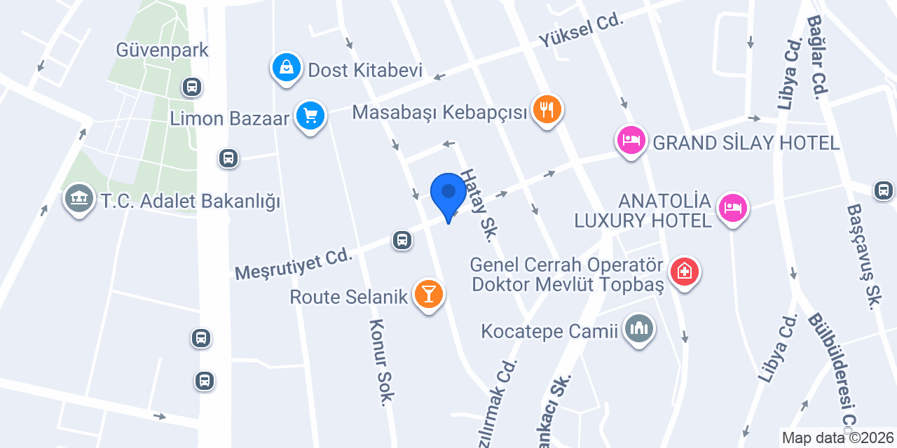 Garanti BBVA Meşrutiyet Caddesi Şubesi konumu