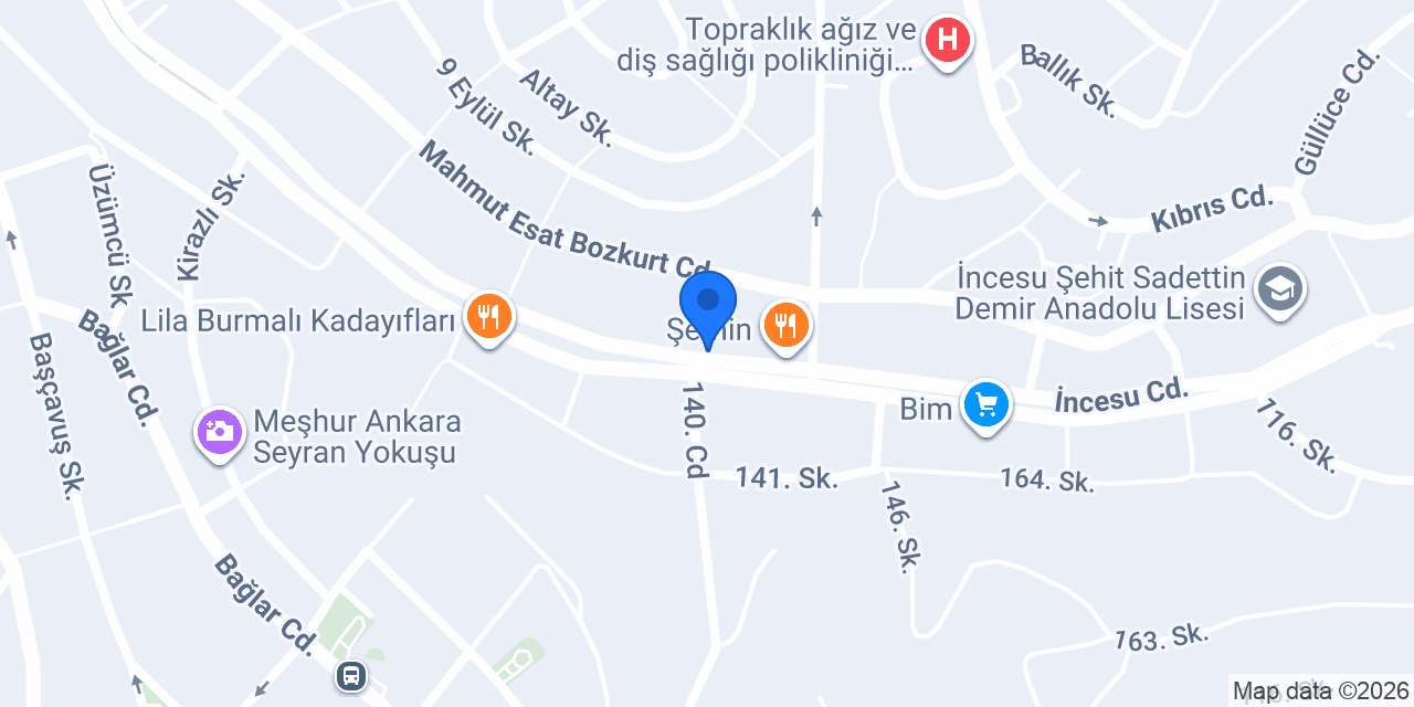 TÜPÇÜ İPRAGAZ ÇANKAYA BAYİSİ konumu