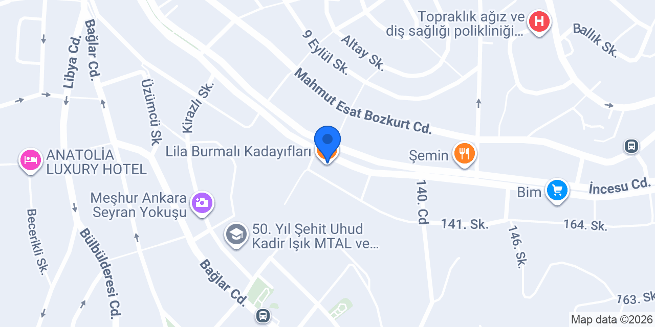 Lila Burmalı Kadayıfları konumu