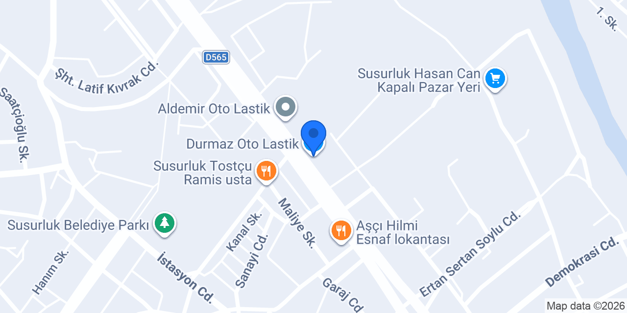 Durmaz Oto Lastik konumu