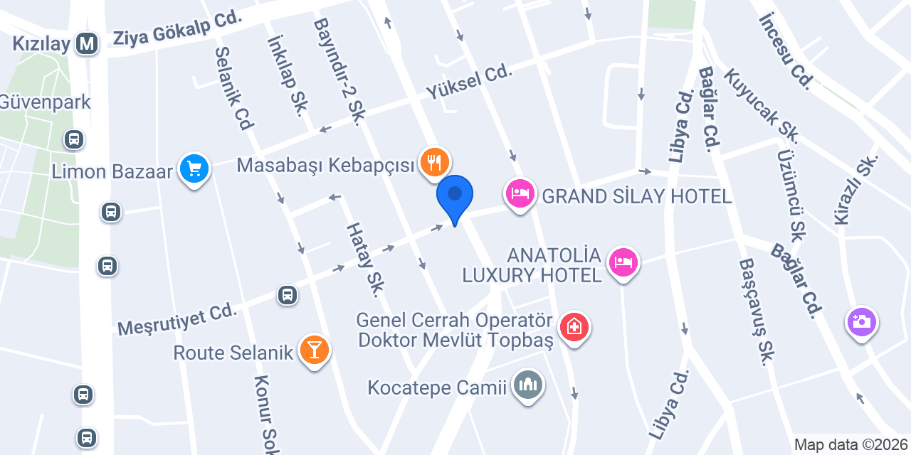 Ankarada jinekolog Dr. Derviş Özer konumu