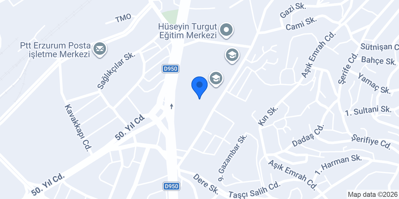 50. Yıl Ortaokulu konumu