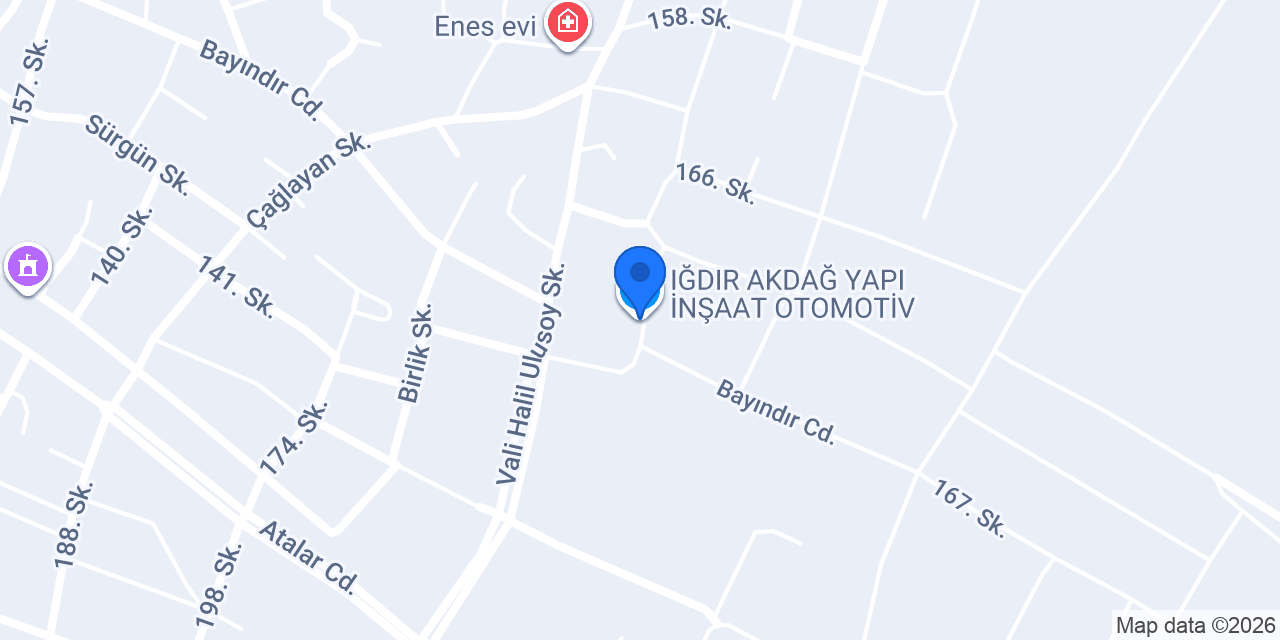 IĞDIR AKDAĞ YAPI İNŞAAT OTOMOTİV konumu