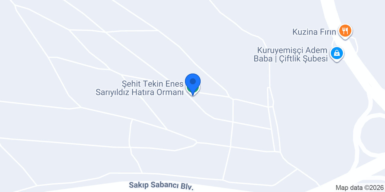 Şehit Tekin Enes Sarıyıldız Hatıra Ormanı konumu