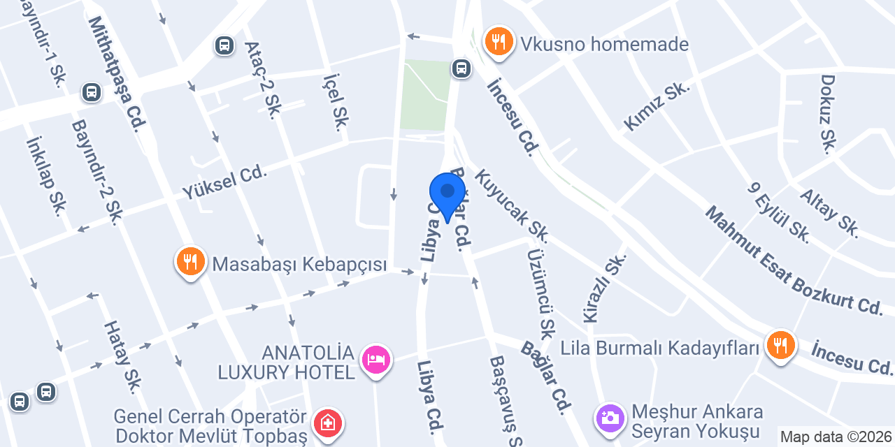 Ankara Araç Kiralama - Kızılay Araç Kiralama - Işınnehir Ata Oto Kiralama konumu