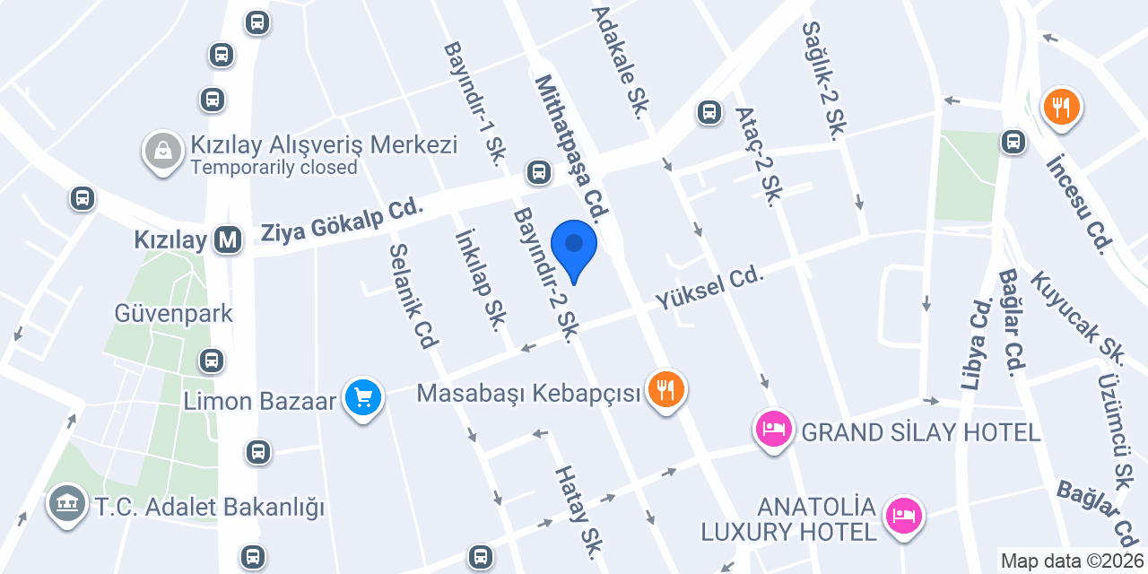 HAMİT HOTEL KIZILAY konumu