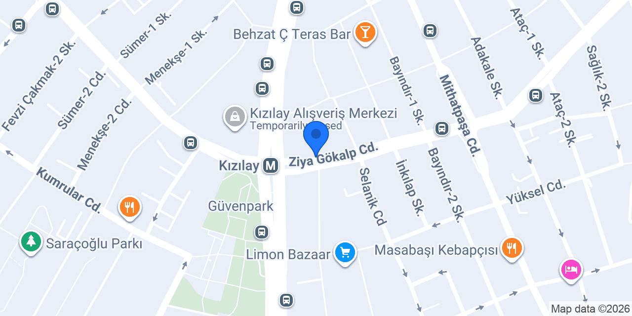 Mavili Göre Optik konumu