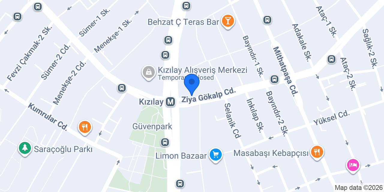 Şekerbank Kızılay Şubesi konumu