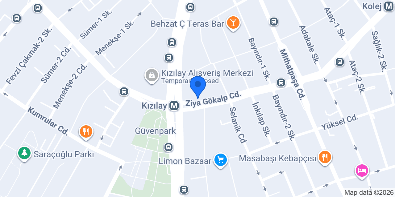 Atelier Minyon Kızılay konumu