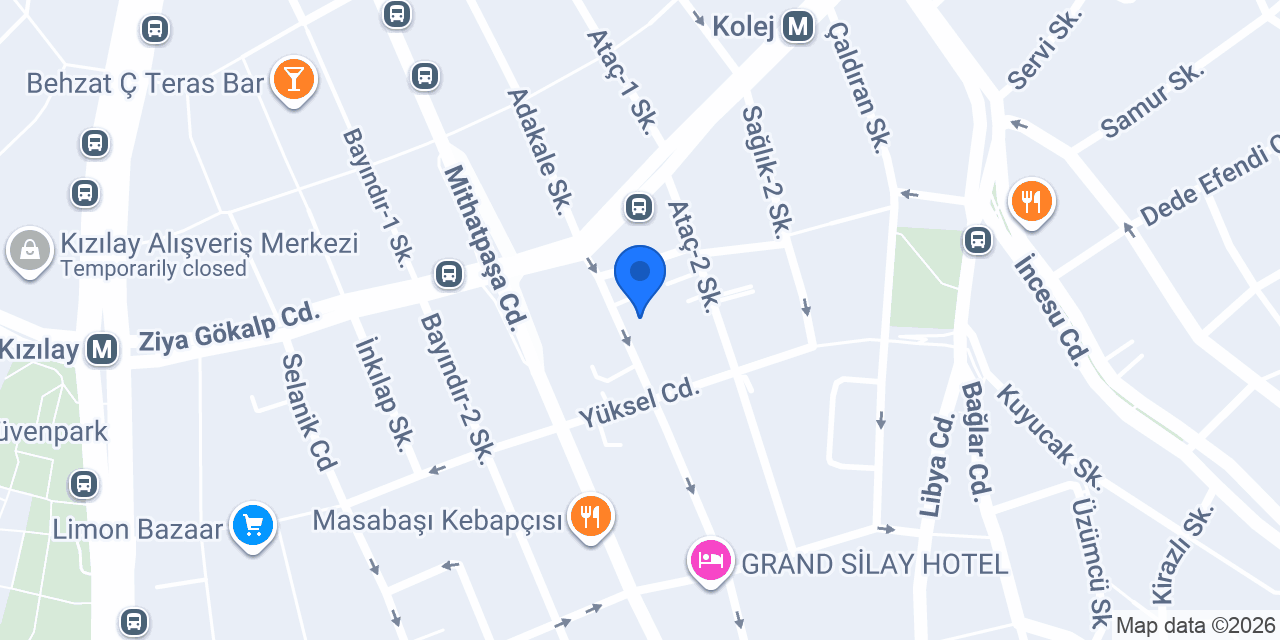 YOL-İŞ Sendikası Ankara Kızılay Konukevi konumu