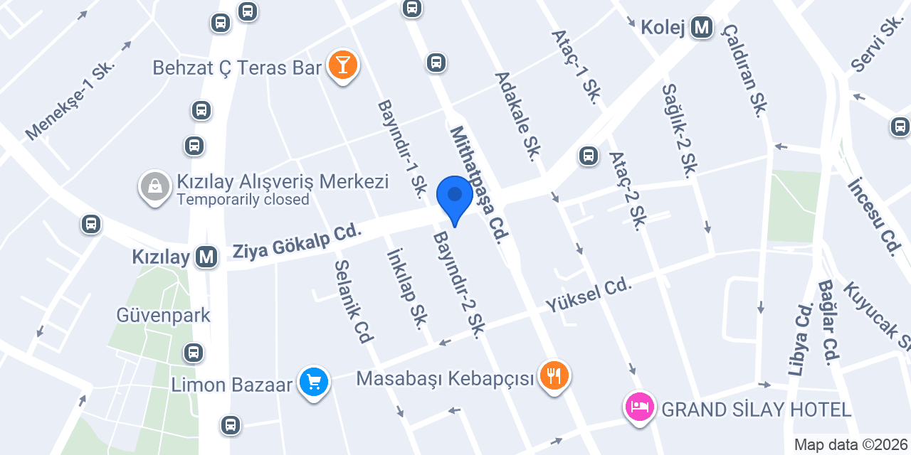 Ankara Üniversitesi TÖMER Kızılay Şubesi konumu