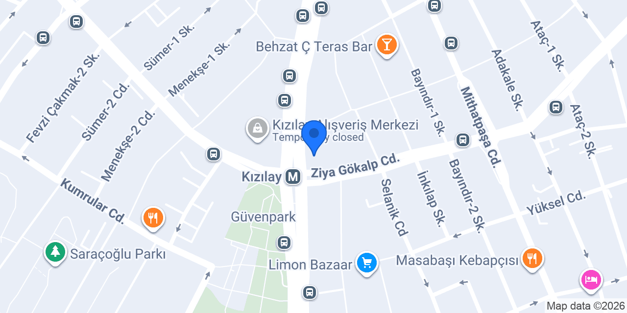 Yapı Kredi Bankası - Kızılay Şubesi konumu