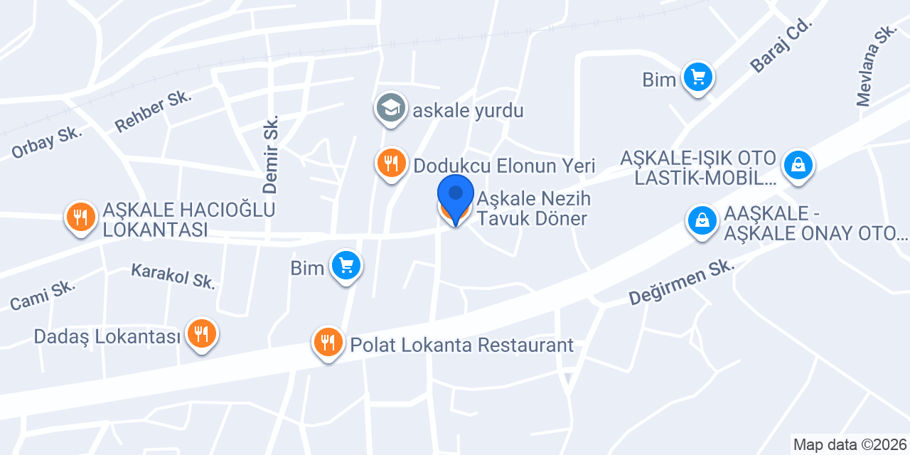 Aşkale Nezih Tavuk Döner konumu