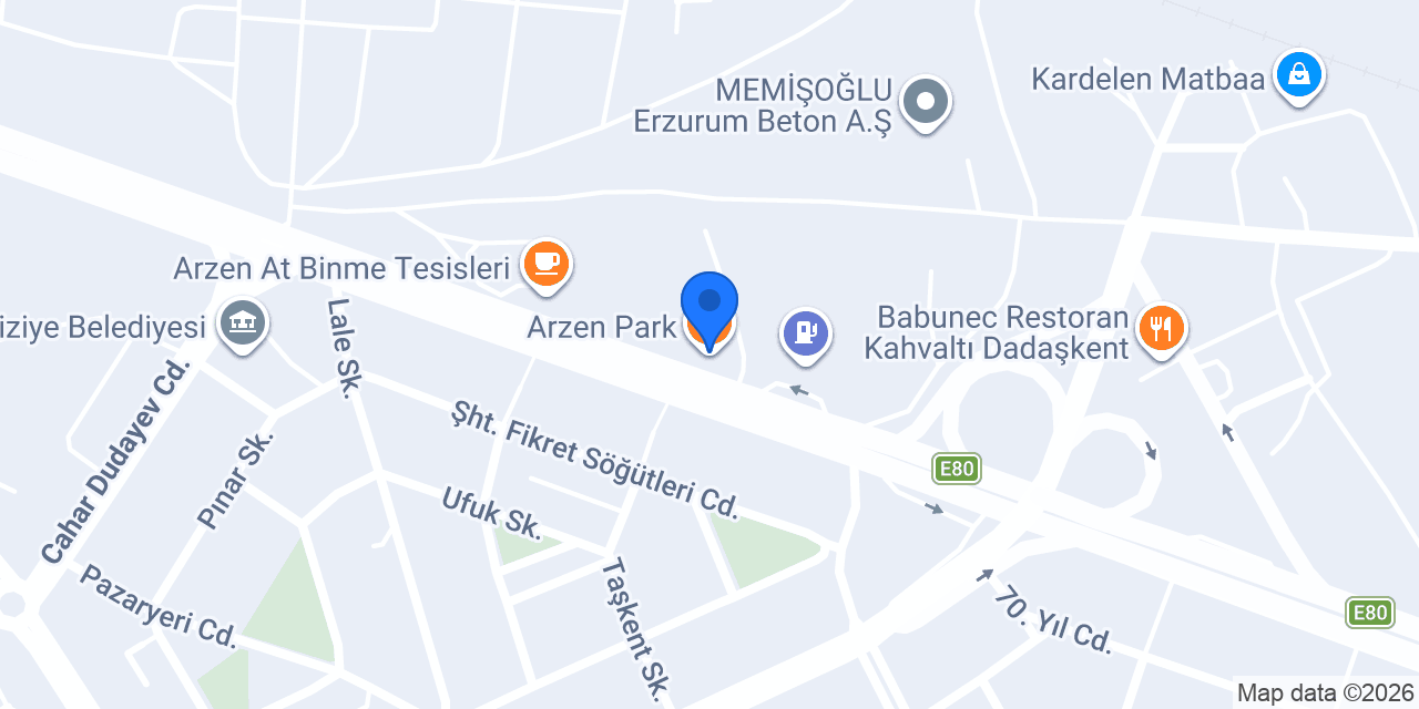 Arzen Dadaşkent Cafe konumu