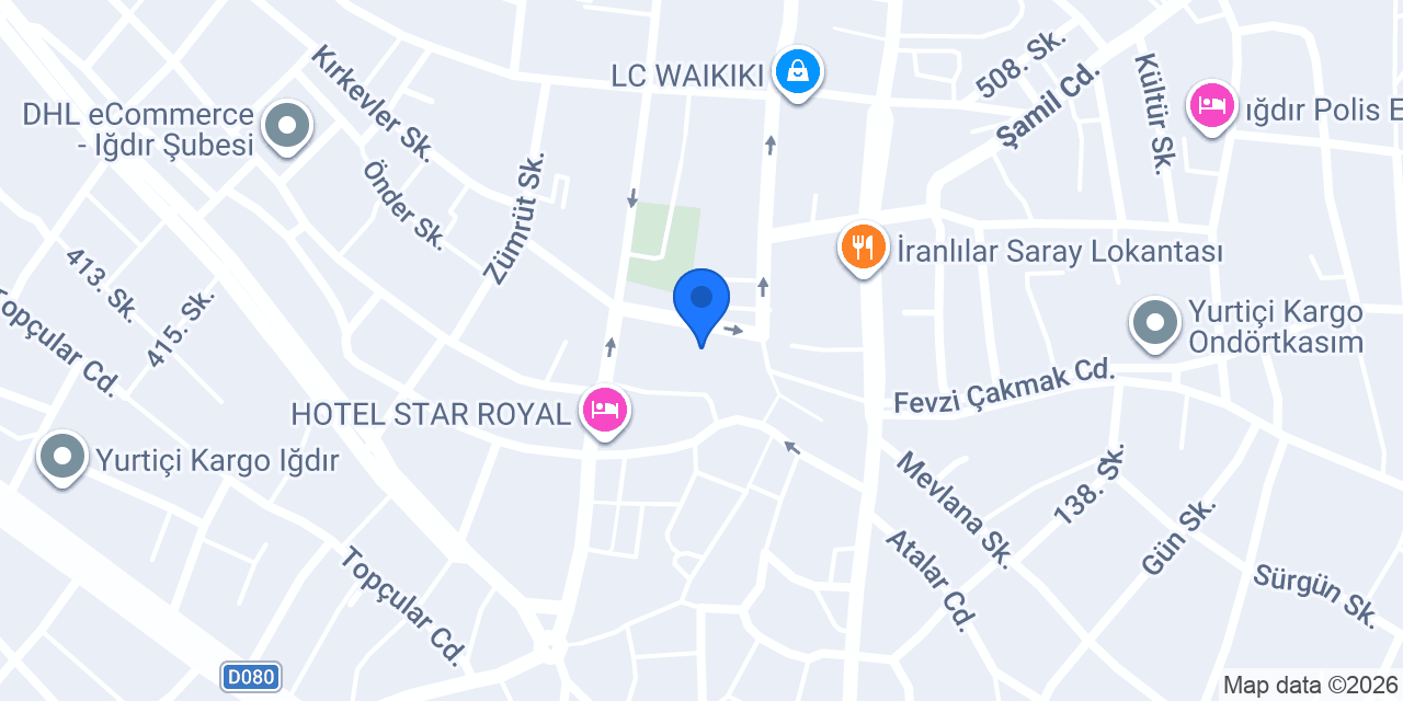 Şekerbank Iğdır Şubesi konumu