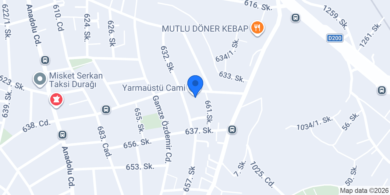 Yarmaüstü Cami konumu