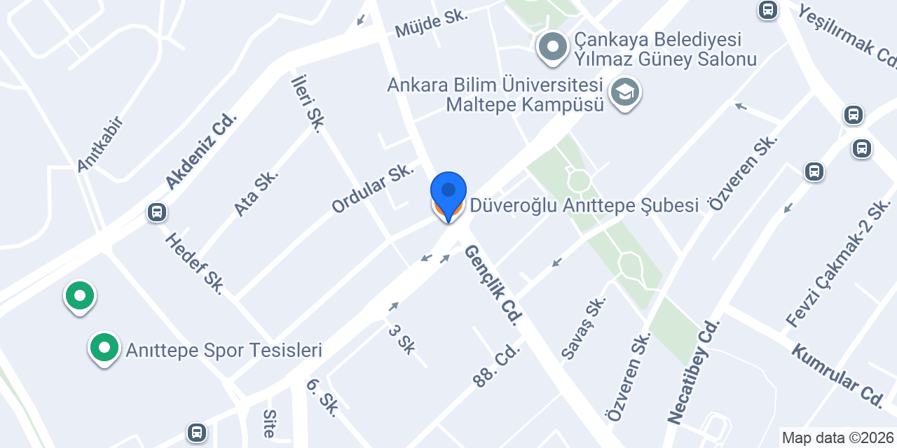 Düveroğlu Anıttepe Şubesi konumu