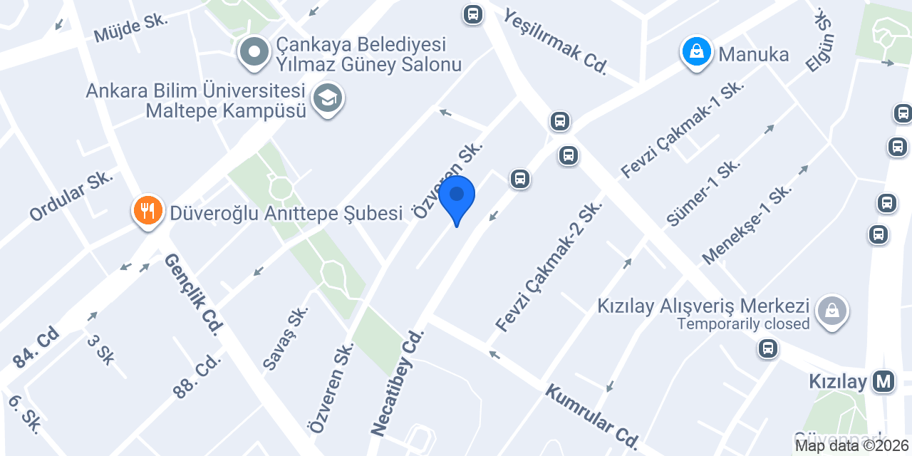 Necatibey Çınar Optik konumu