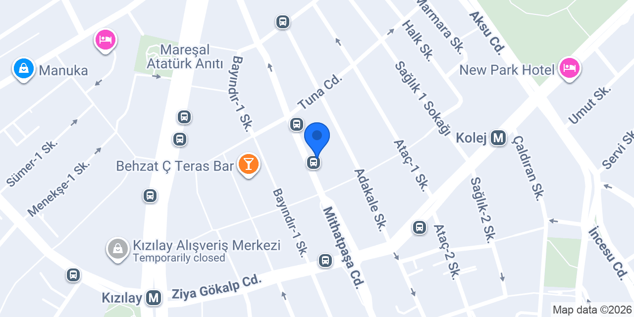 Akbank Mithatpaşa/Ankara Şubesi konumu