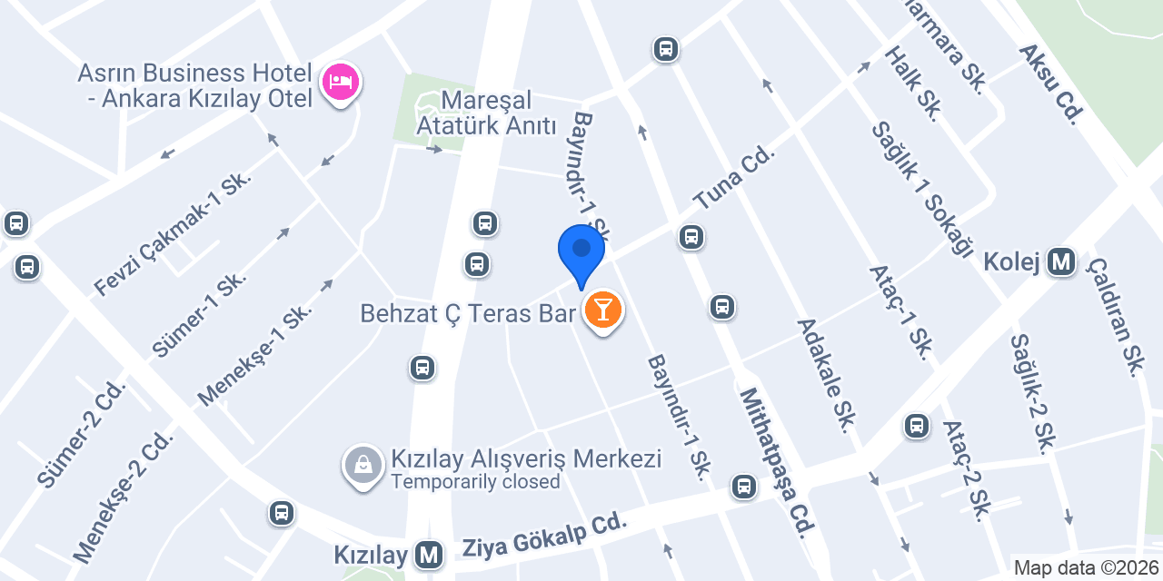Ali Tezel Ankara Şubesi konumu