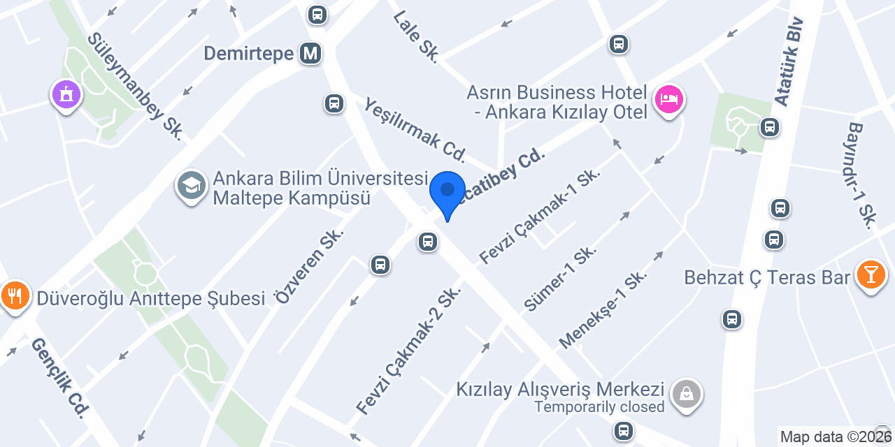 İSMİRA OTEL ANKARA konumu