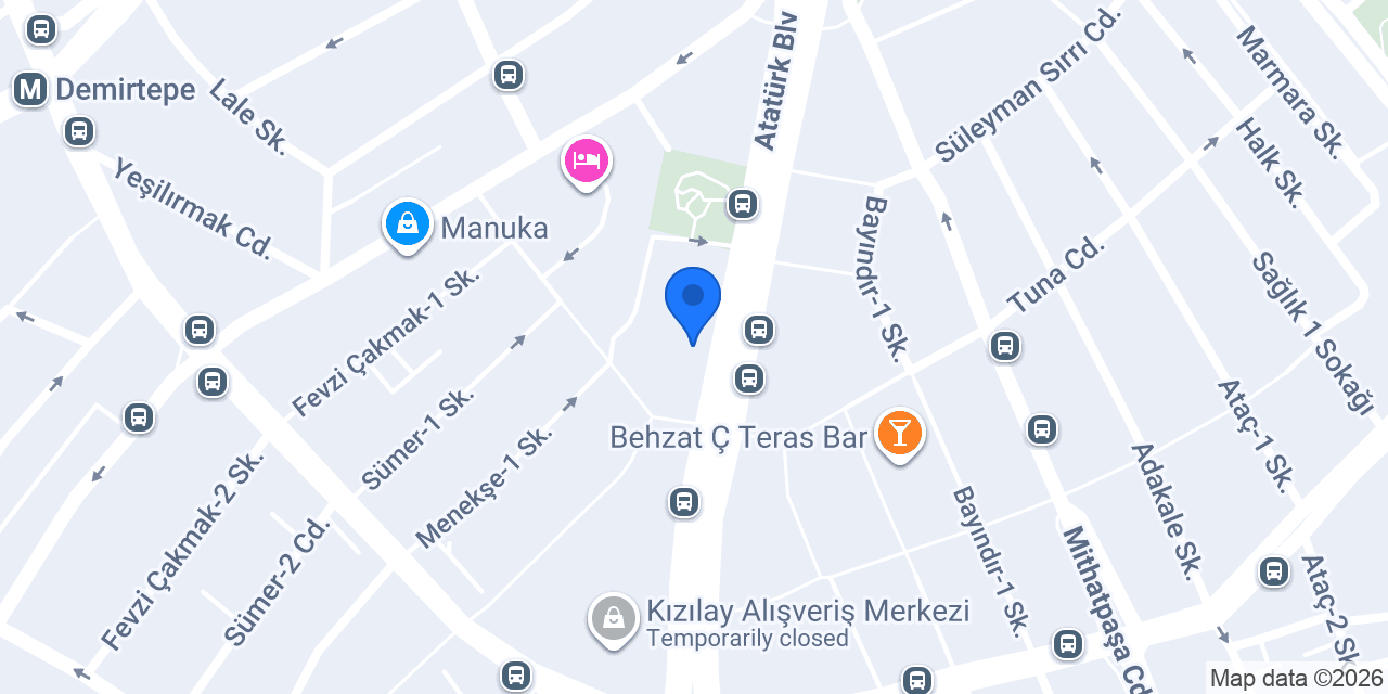 Ak Yatırım Ankara Şubesi konumu
