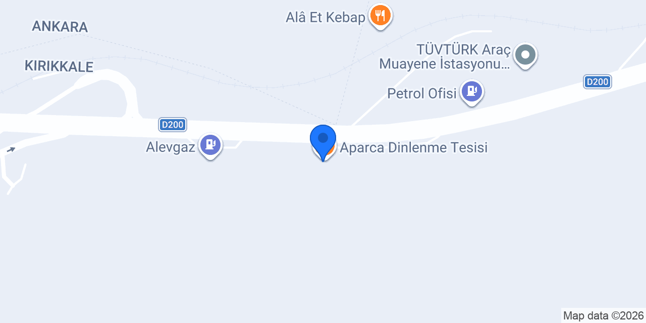 Aparca Dinlenme Tesisi konumu