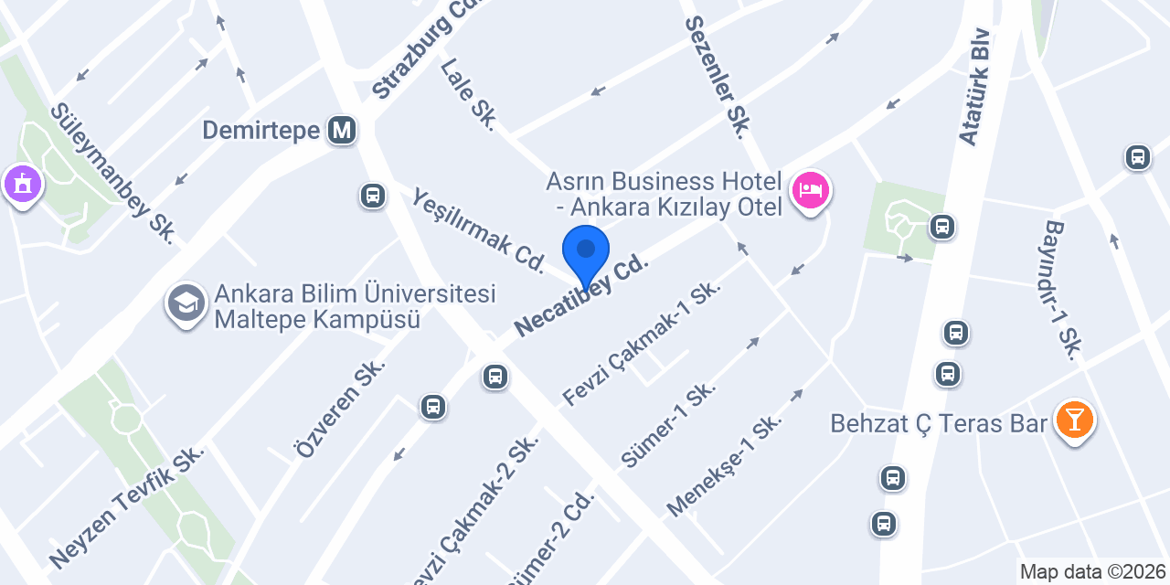 Ankuva Hotel - Necatibey Kızılay Ankara konumu