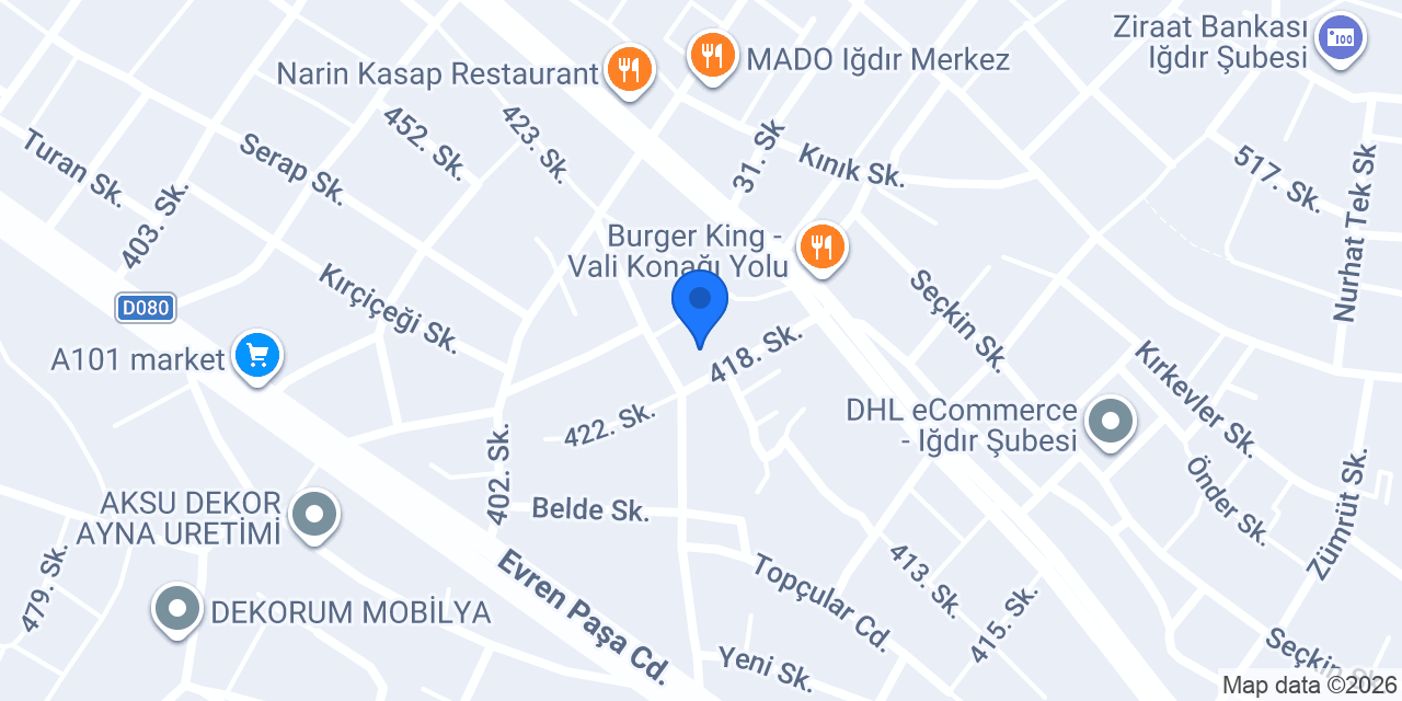 Iğdır İl Sağlık Müdürlüğü Ek bina konumu