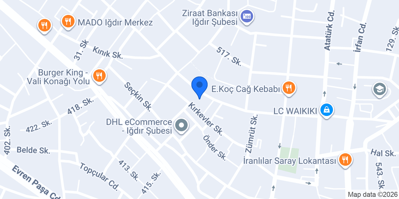 Iğdır Özel Mercan Anaokulu konumu
