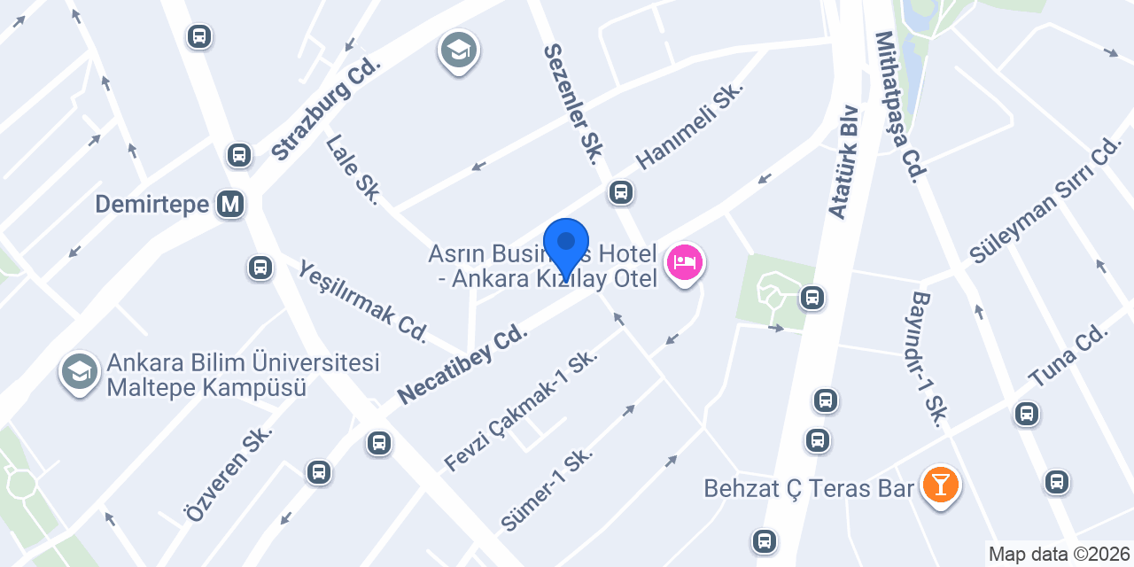 Yıldız Teknik Üniversitesi Vakfı Ankara Şubesi Mezunları Lokali konumu