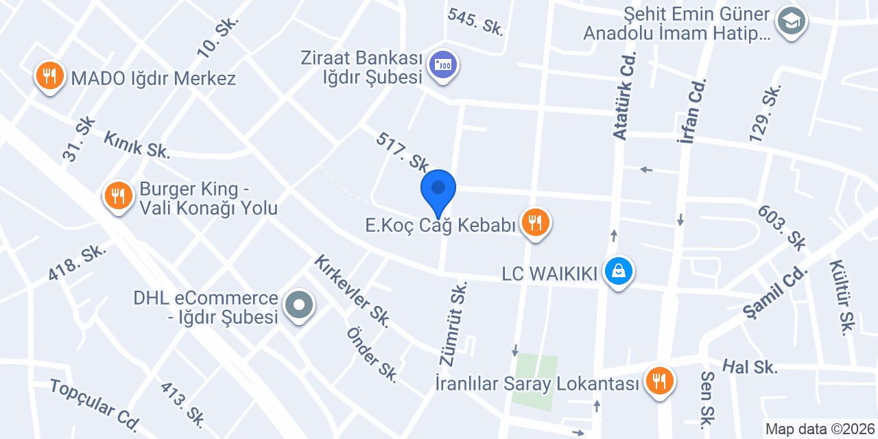Sürat Kargo Iğdır Şube konumu