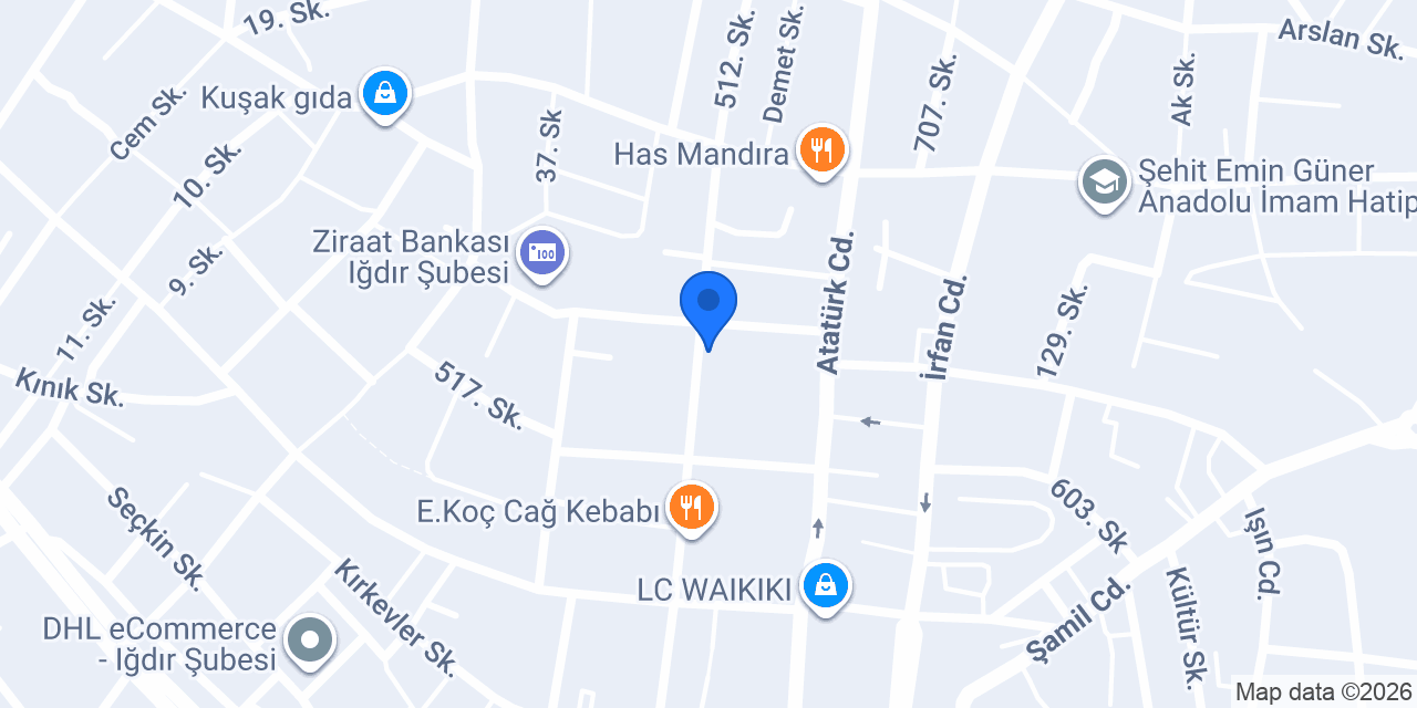 Pidelim pide ve kebap salonu konumu