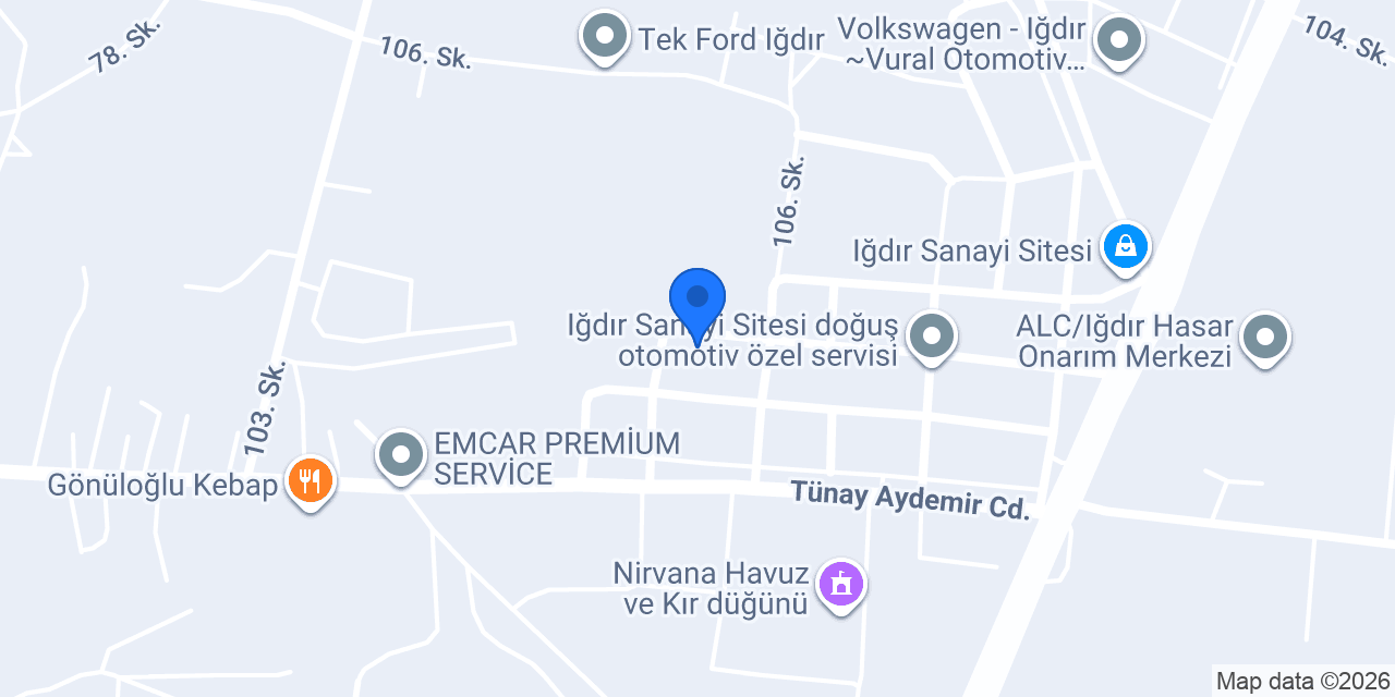 AYA otomotiv Ltd. Şti konumu