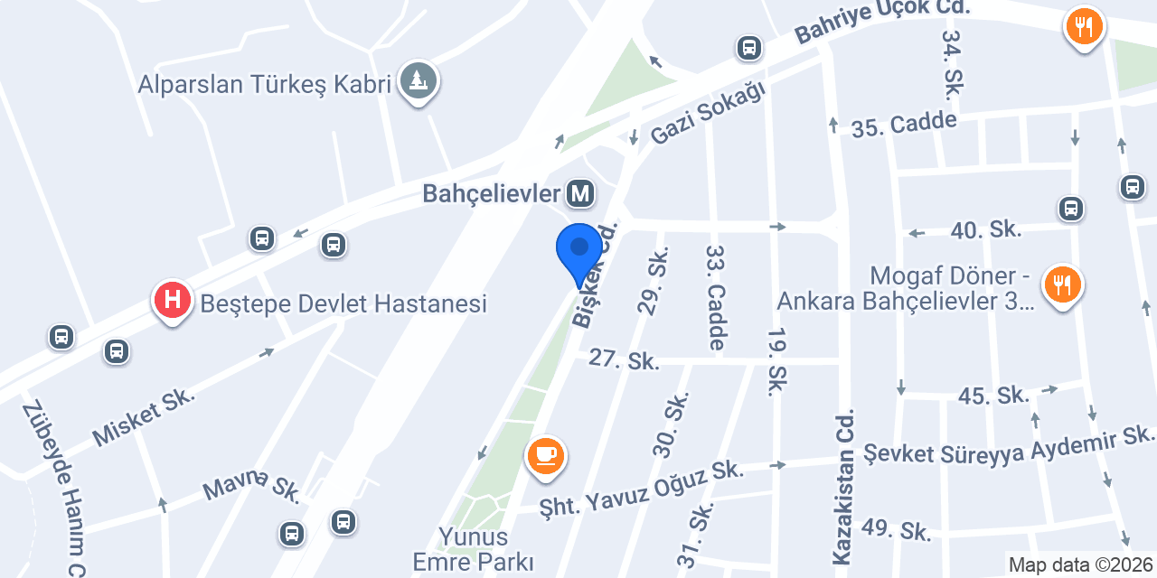 Yeniegetaksiemek konumu