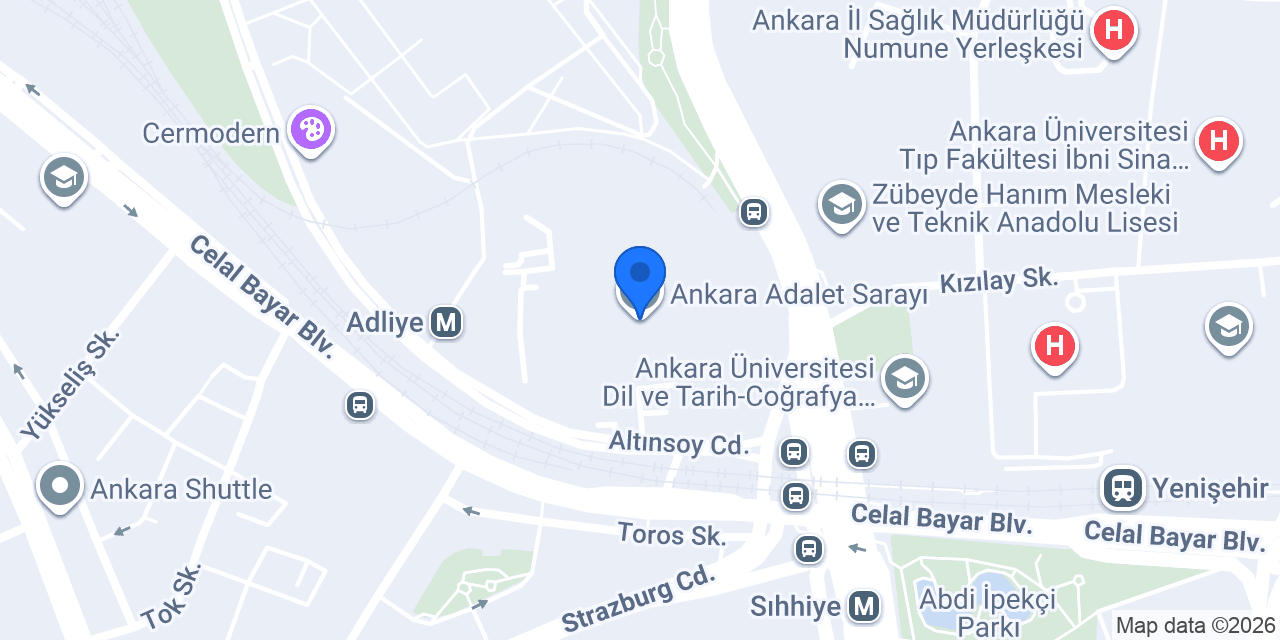 Ankara Adalet Sarayı konumu