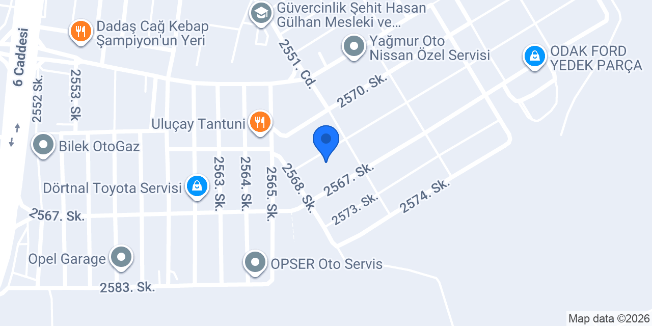 Işık Otomotiv konumu