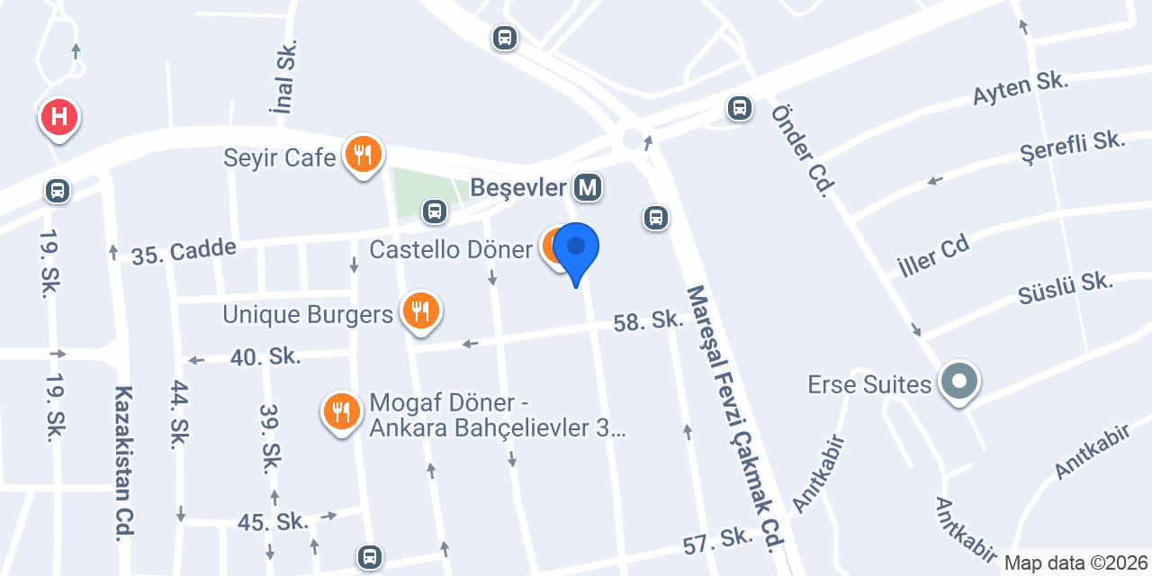 Bahçeli Islak Burger konumu