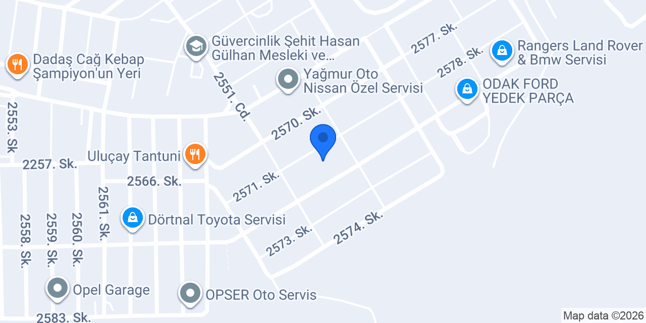 Arıcanlar Oto Lastik konumu