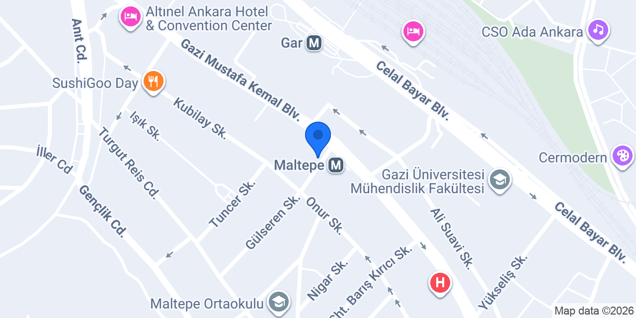 Maltepe 2000 Hotel - Otel Ankara konumu