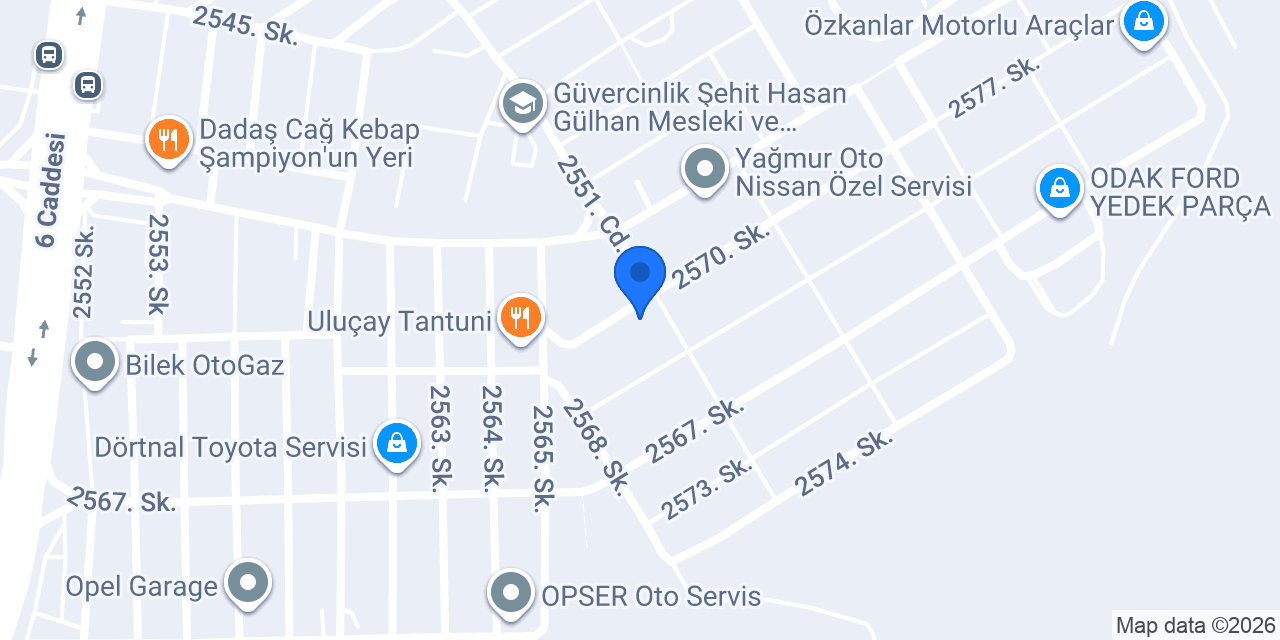 Nosp Ford Yedek Parça Şaşmaz Ankara konumu