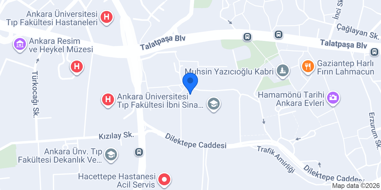 Hacettepe Üniversitesi Eczacılık Fakültesi konumu
