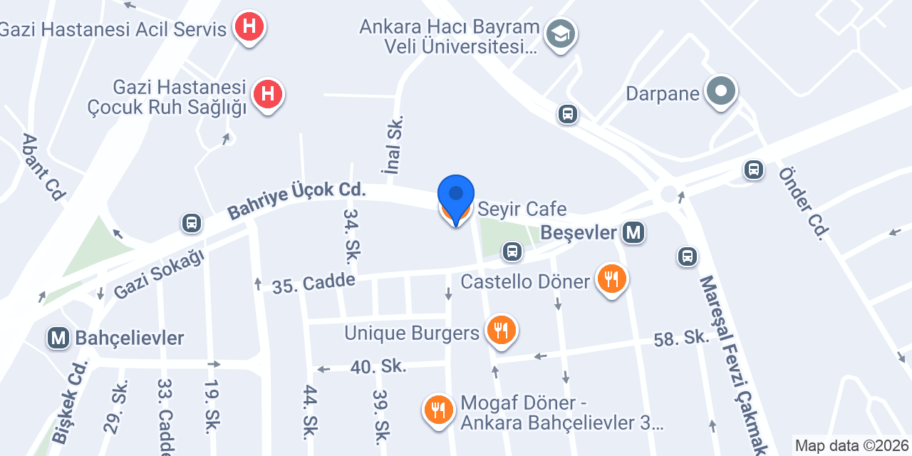 Seyir Cafe konumu