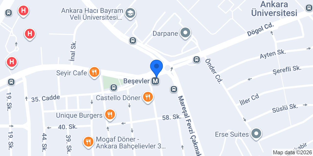 Hacı İsmailoğlu Beşevler Şube konumu